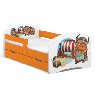 Detská posteľ B02-Sz 160x80 Oranžové motívy