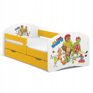 Detská posteľ B02-Sz 160x80 Žlté farby UV tlač
