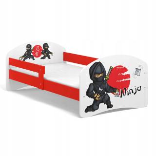 Detská posteľ B03 180x90 Ninja Red Motifs