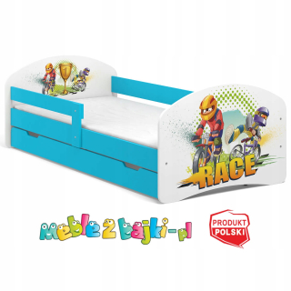 Detská posteľ B05-Sz 200x90 Blue Race Motifs