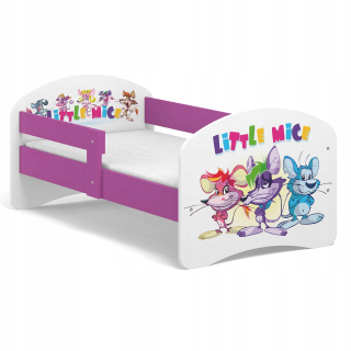 Detská posteľná rozprávka B01 140x70 Mychy Purple UV