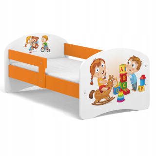 Detská posteľná rozprávka B01 140x70 Oranžová tlač