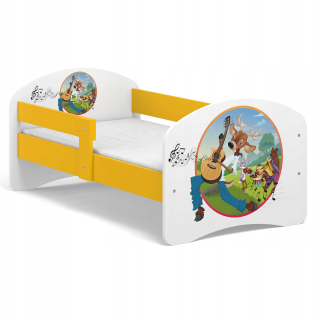 Detská posteľ Fairy Tale B01 140x70 Žltá biela tlač