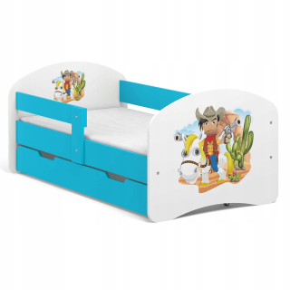 Detská posteľ rozprávka B01-SZ 140x70 White Blue