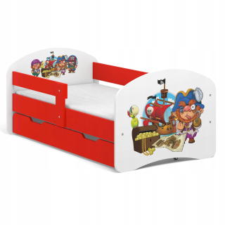 Detská posteľ Fairy Tale B01-SZ 140x70 Červená tlač