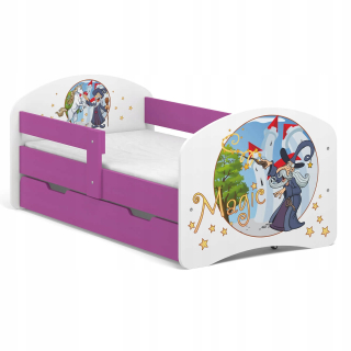 Detská posteľná rozprávka B01-SZ 140x70 White Purple