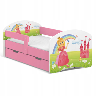 Detská posteľ rozprávka B01-SZ 140x70 Royal Pink