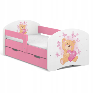 Detská posteľ Fairy Tale B01-SZ 140x70 Bear Pink Motifs