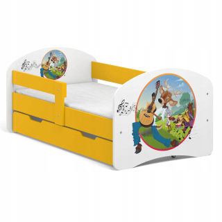 Detská posteľ Fairy Tale B01-SZ 140x70 Žltá UV tlač