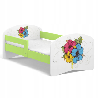 Detská posteľ Fairy Tale B02 160x80 UV zelené kvety