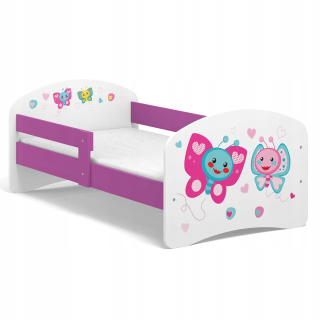 Detská posteľ rozprávka B02 160x80 Butterflies Purple UV