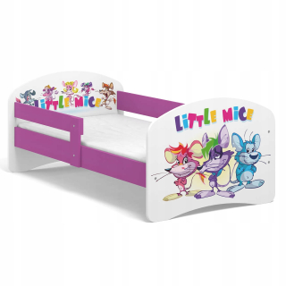 Detská posteľná rozprávka B02 160x80 Myši Purple UV