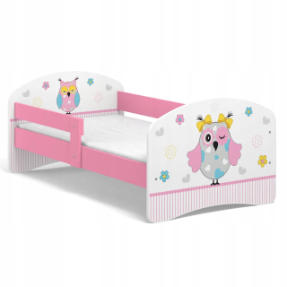 Detská posteľ Fairy Tale B02 160x80 Owls Pink Print