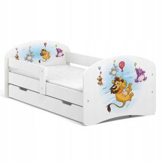 Detská posteľná rozprávka B02-SZ 160x80 Biele motívy