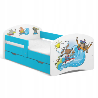 Detská posteľná rozprávka B02-SZ 160x80 Modré motívy