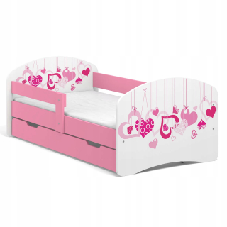 Detská posteľ Fairy Tale B02-Sz 160x80 Hearts of Roses UV