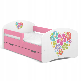 Detská posteľ rozprávka B02-SZ 160x80 Heart Roses UV
