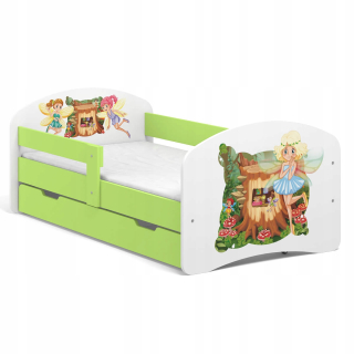 Detská posteľná rozprávka B02-SZ 160x80 Zelené motívy