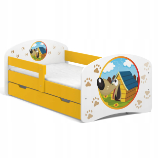 Detská posteľná rozprávka B02-SZ 160x80 Žlté motívy