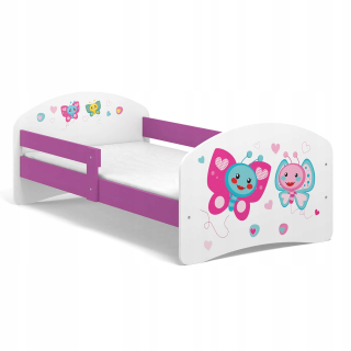 Detská posteľ rozprávka B03 180x90 Butterflies Purple UV