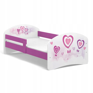 Detská posteľ rozprávka B03 180x90 sŕdc Purple UV