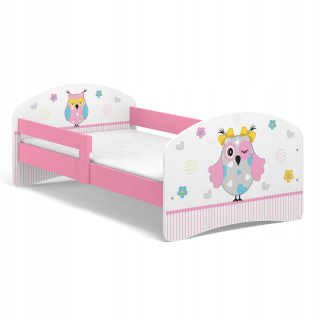 Detská posteľ Fairy Tale B03 180x90 Owls Pink Print