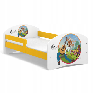 Detská posteľ Fairy Tale B03 180x90 Žltá UV tlač