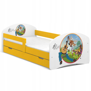 Detská posteľná rozprávka B05-SZ 200x90 Žlté motívy