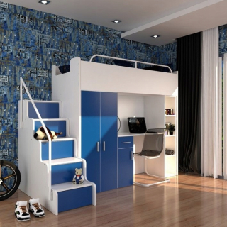 Jenny Bunk Bed zahrnutá v šatníku stola