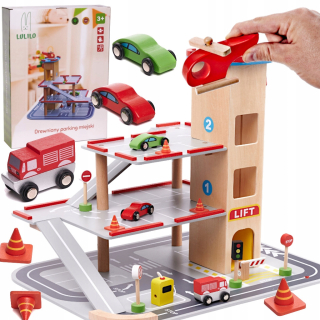 Lulilo Drevené parkovisko Benino Bunk Garage Mi