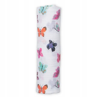 Lulujo Musellinova prikrývka 120x120 motýľov