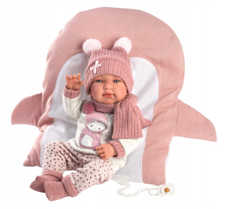 Llorens Doll Tina Con Cojín Pinguino 84332 43 cm