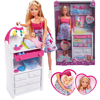 Steffi Doll Tehotná dvojčatá + príslušenstvo Simba