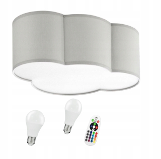 Detská lampa Gray Mini Cloud 2xE27 RGB Pilot