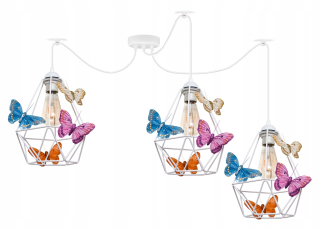 Závesná lampa Spider Butterfly 3 biela - môžete LED LED