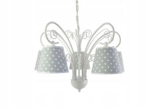 Luster visiace lampy pre deti sivé bodkované