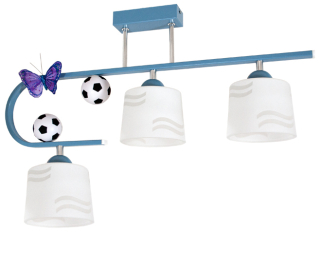 Závesná lampa pre chlapca futbal 3 modrá