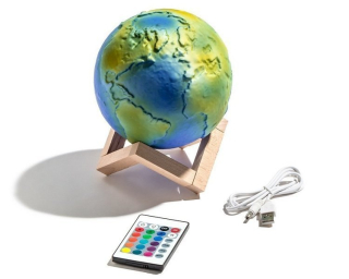 Lampa guľka 3d globe pôda 16 farby