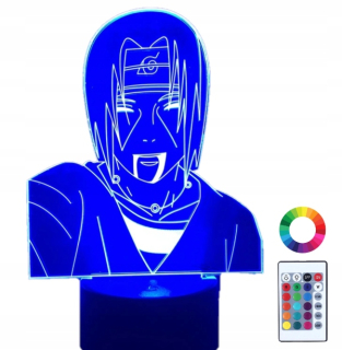 LED 3D LED nočná lampa Naruto Itachi Uchiha meno