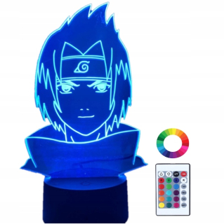 LED 3D LED nočná lampa Naruto Sasuke Uchiha pilot