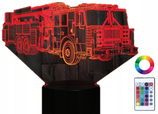LED nočná lampa 3D hasičský hasič rytca