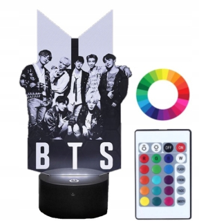 Nočná lampa s menom gravírovanie K-pop bts 3D LED