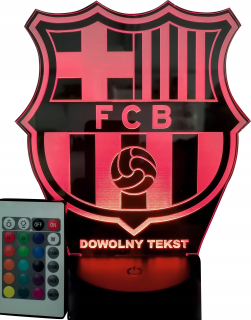 FC Barcelona nočná lampa Pomenujte akýkoľvek text