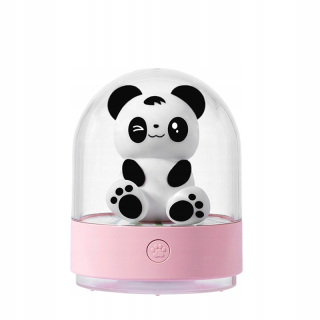 LED lôžková lampa panda medvedíka + aromaterapia, ružová
