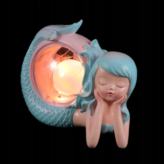 Nočná lampa pre deti so sochou sirény živice
