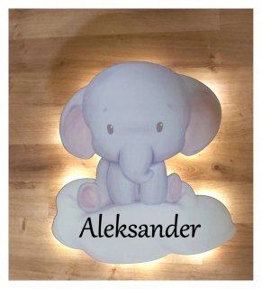 Nočná lampa pre deti Cloud Elephant Name Elephant