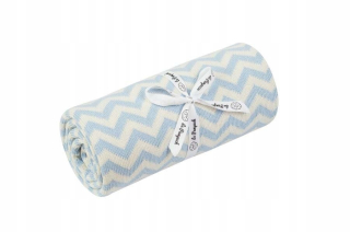 Le Pampuch - Zygzag Baby Blue Cotton Prikrývka