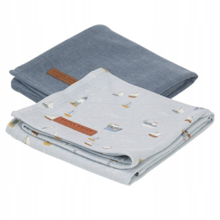Malé holandské swaddles 70 x 70 cm (2 ks) Pure Blu