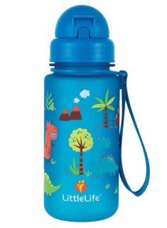 Fľaša na vodu LittleLife s slameným dinosaurom 400 ml