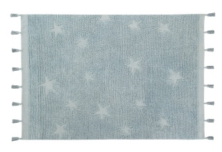 Lorena Canals Cotton Carpet Hippy Stars Aqua Bl